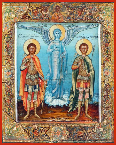 Sts. Demetrius, Nikita and the Guardian Angel | Shop Orthodox Icons