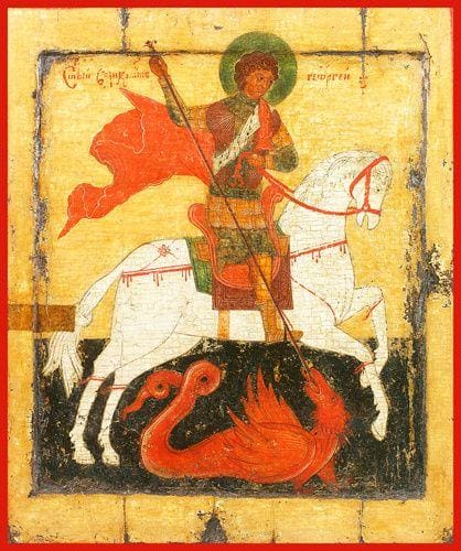 St. George the Great Martyr Orthodox mounted icon