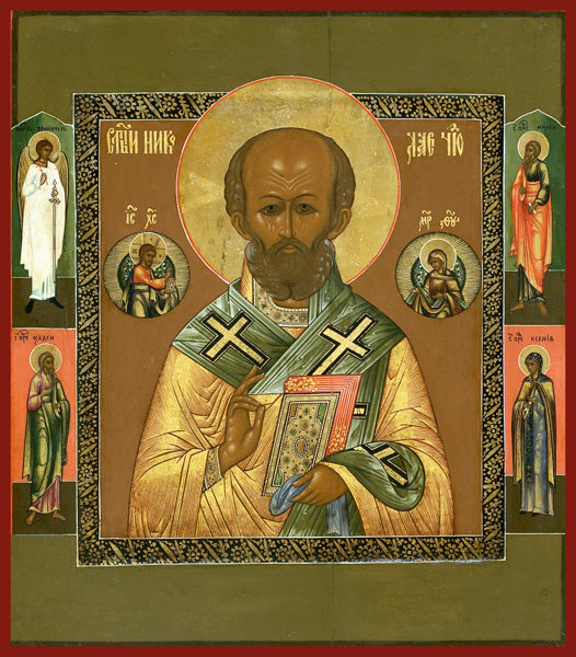 AN ICON SHOWING ST. NICHOLAS OF MYRA WITH RIZA Russian, …