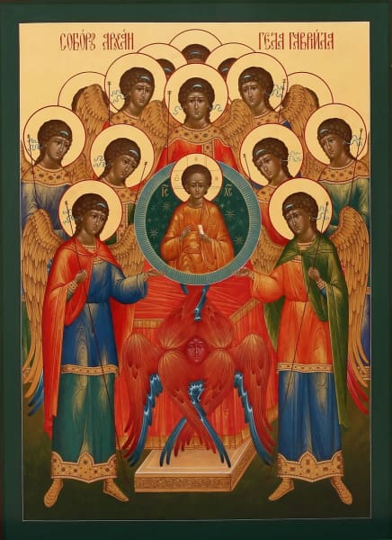 Synaxis of the Archangels Russian Orthodox mounted icon for sale